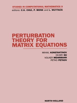 cover image of Perturbation Theory for Matrix Equations